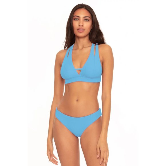 Becca by Rebecca Virtue Other - Becca by Rebecca Virtue Fine Line Rib Elaine Split Strap Halter Bra Top Medium M